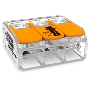 Image of WAGO 221-613 WAGO 6mm² 41A 3 Conductor Lever Connector