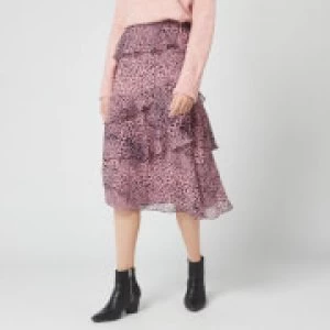 Image of Whistles Womens Wild Cat Printed Skirt - Pink/Multi - UK 6
