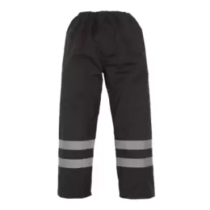 Image of Yoko Mens Hi-Vis Waterproof Contractor Over Trousers (M) (Black)