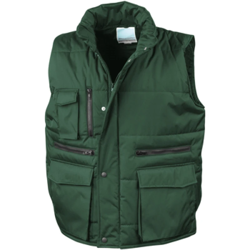 Image of Result Result Men Lance Bodywarmer Gilet (Windproof & Showerproof) in Bottle Green Size: Medium Bottle Green M Male 5054171280933