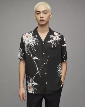 Image of AllSaints Shibu Tie Dye Floral Shirt