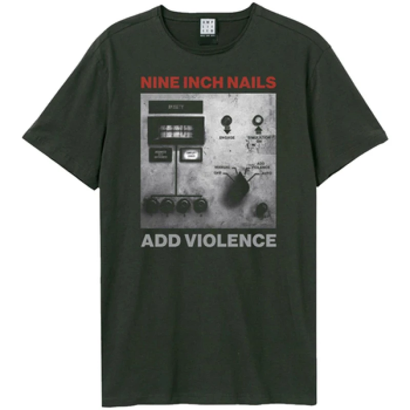 Image of Amplified Amplified Men Add Violence NIN T-Shirt in Charcoal Size: X-Small Charcoal XS Male 5063750914664