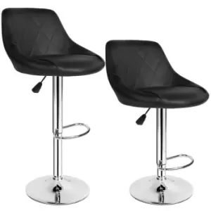 Image of TecTake 2 Waldemar Bar Stools - Black