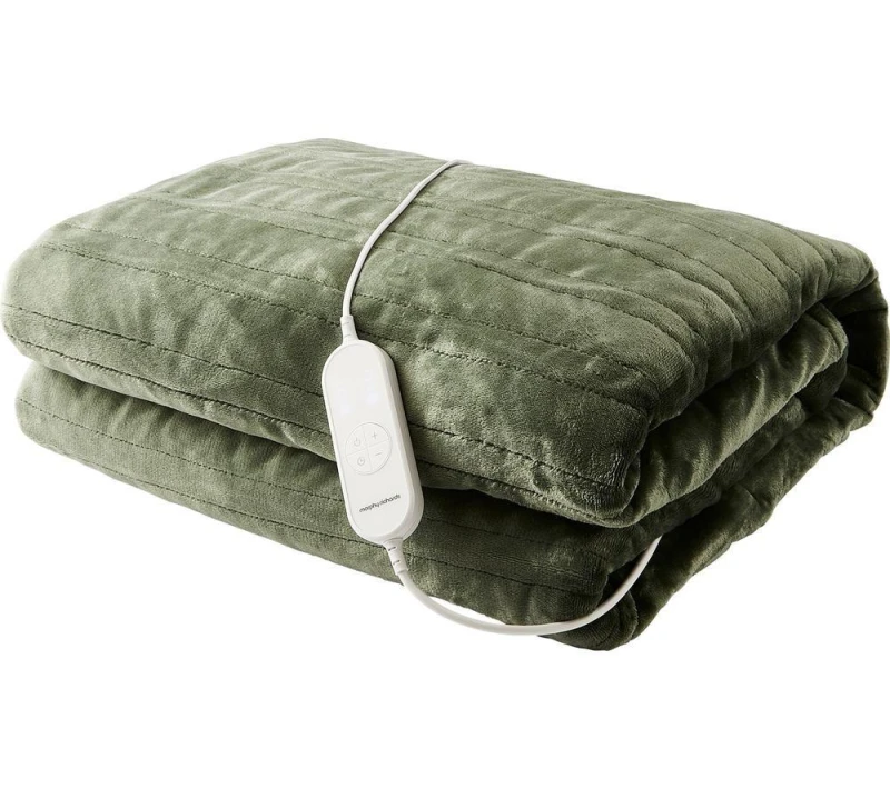 Image of Morphy Richards EverCosy Fleece Heated Throw - Green, 160 x 130cm 5056765401687