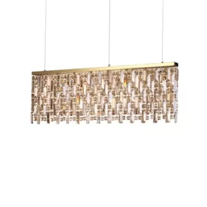 Image of Elisir 8 Light Pendant Bar Light Brass