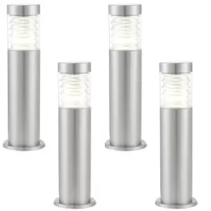 Image of 4 PACK Outdoor Post Bollard Light Marine Steel 0.5m 10W LED Driveway Path Lamp
