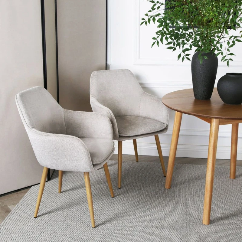 Image of Home Garden Direct Muse - Accent Chair in Woven Yarn Fabric Upholstery in Beige Beige Unisex