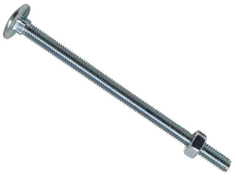 Image of Metalmate Memcsx06100 Cup Square Hex Bolt & Nut Zp M6 X 100mm Box 25 Memcsx06100