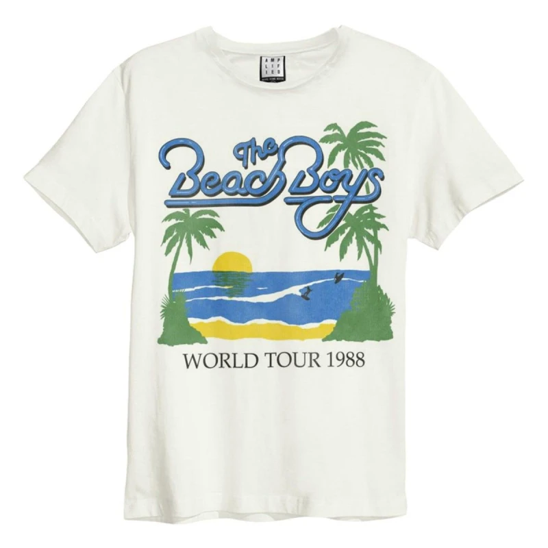 Image of Amplified Amplified Men 1988 Tour The Beach T-Shirt in White Size: X-Small White XS Male 5063238054639