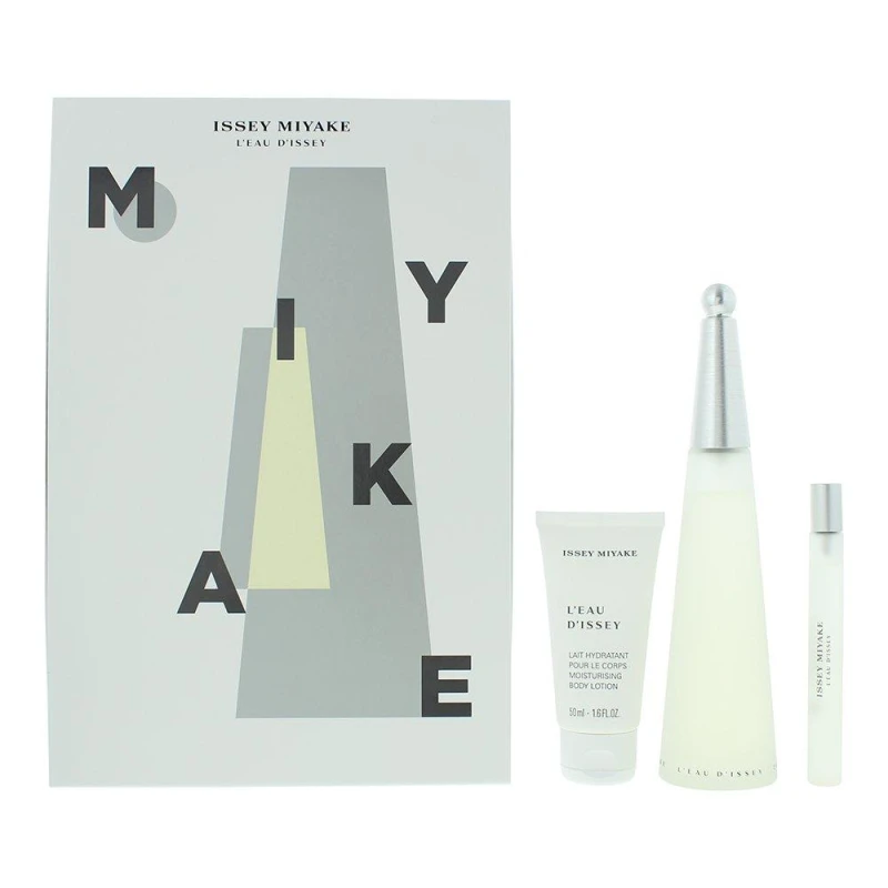Image of Issey Miyake L'eau D'issey 3 Piece Gift Set: Eau de Toilette 100ml