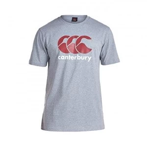 Image of Canterbury Mens CCC Logo Training T-Shirt, Classic Marl/Red/White, Medium