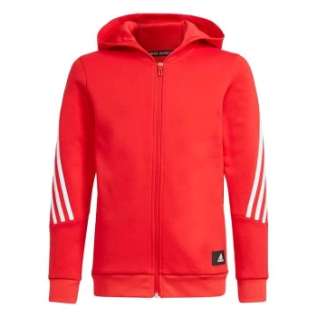 Image of adidas Future Icons 3-Stripes Full-Zip Hoodie Kids - Vivid Red / White