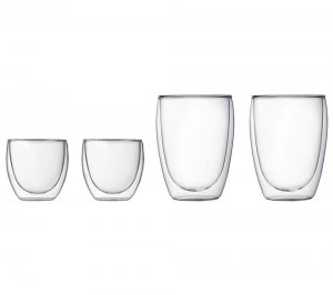 Image of Bodum Pavina Double Wall Glass Set Glass Set 4 pieces