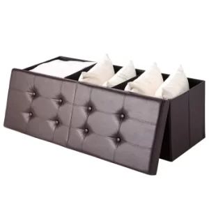 Image of Storage Bench Brown 115x38x38cm Foldable