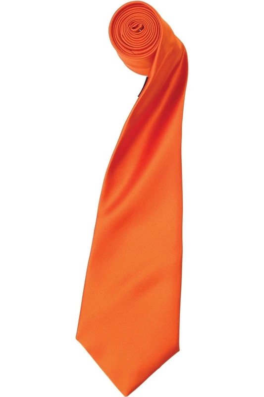 Image of Premier Premier Men Plain Satin Tie (Narrow Blade) in Terracotta Terracotta One Size Male 5054171869374