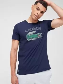 Image of Lacoste Large Logo T-Shirt - Navy, Size 2XL, Men
