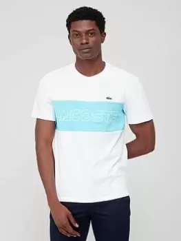 Image of Lacoste Colour Block T-Shirt - White Size M Men