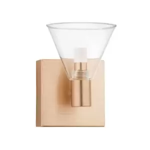 Image of California Integrated LED Wall Lamp Gold Aluminium Clear Glass LED 5W 250Lm 3000K - Merano