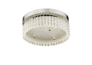 Image of Small Round Flush Ceiling 18W 1600lm LED 4200K Polished Chrome, Crystal