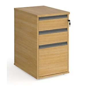 Image of Dams International Desk End Pedestal with 3 Lockable Drawers Wood Contract 25 426 x 600 x 725mm Oak