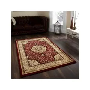 Image of Heritage 4400 Traditional Hand Carved Runner, Red, 67 x 240 Cm - Think Rugs