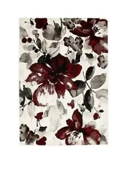 Image of Watercolour Floral Red Rug 120X170Cm