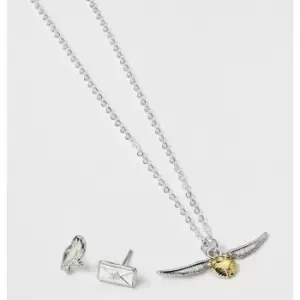 Image of Hedwig Red Gift Cracker with Hedwig & Letter Stud Earrings & Golden Snitch Necklace