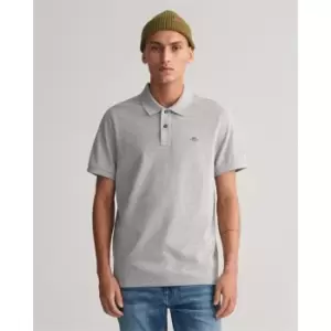 Image of Gant Reg Shield Ss Pique Polo - Grey