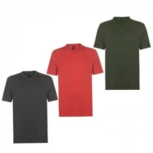Image of Donnay Three Pack V Neck T Shirt Mens - D Grn/Red/Charc