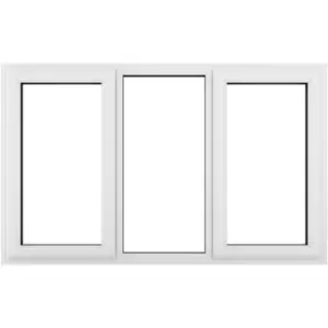 Image of Crystal Casement uPVC Window Left & Right Hand Opening Fixed Centre 1770mm x 1040mm Clear Double Glazing in White