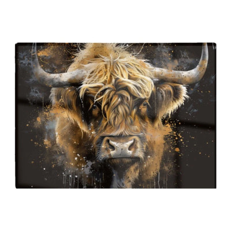 Image of Warren Reed Designer Bronze Splashart Highland Cow Chopping Board