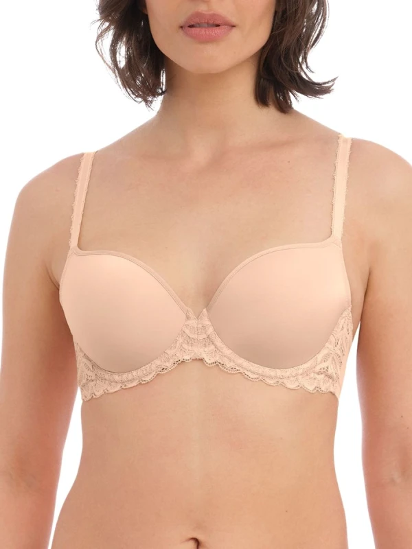 Image of Wacoal Womens Raffine Underwired Contour Bra in Nude Size: 32D Nude Female 32D