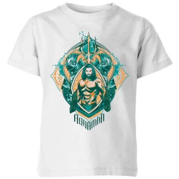 Image of Aquaman Seven Kingdoms Kids T-Shirt - White - 7-8 Years