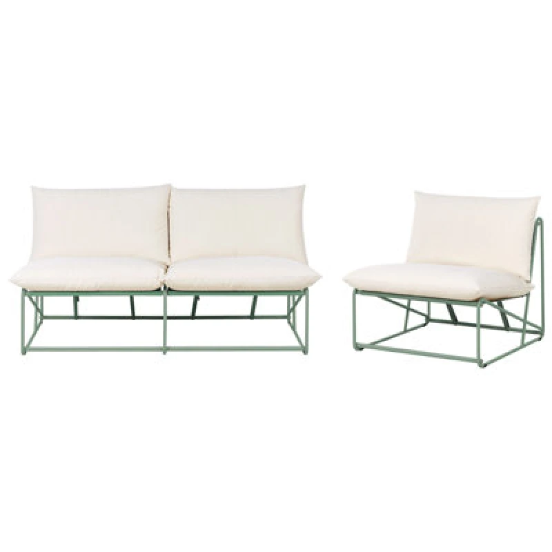 Image of Beliani Garden Sofa Set 3 Seater Pico Metal Green