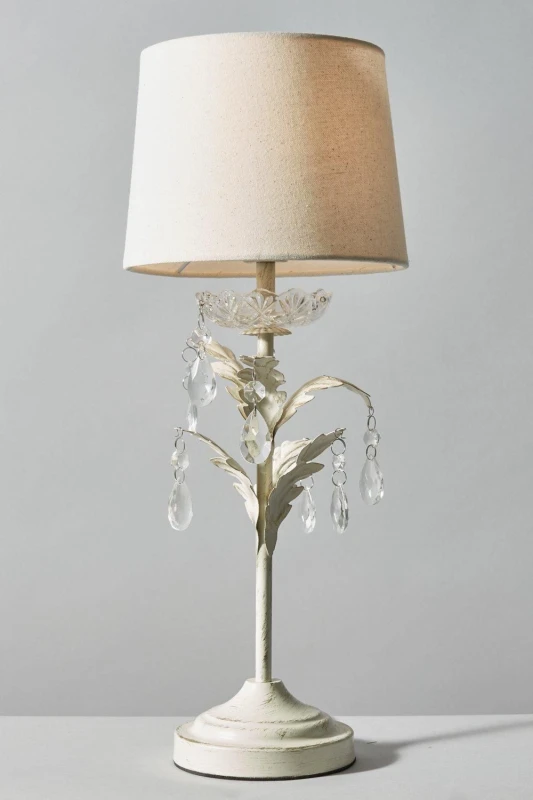 Image of EA BHS Josefine Leaf Metal Table Lamp - Cream