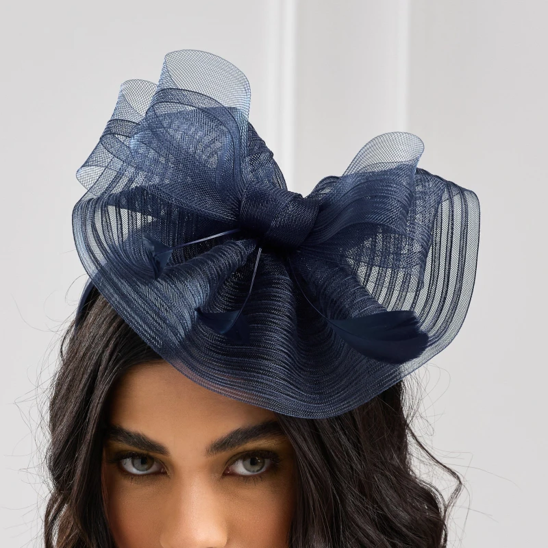 Image of Jon Richard Navy Hat Fascinator Fascinators One Size Blue 87929018000