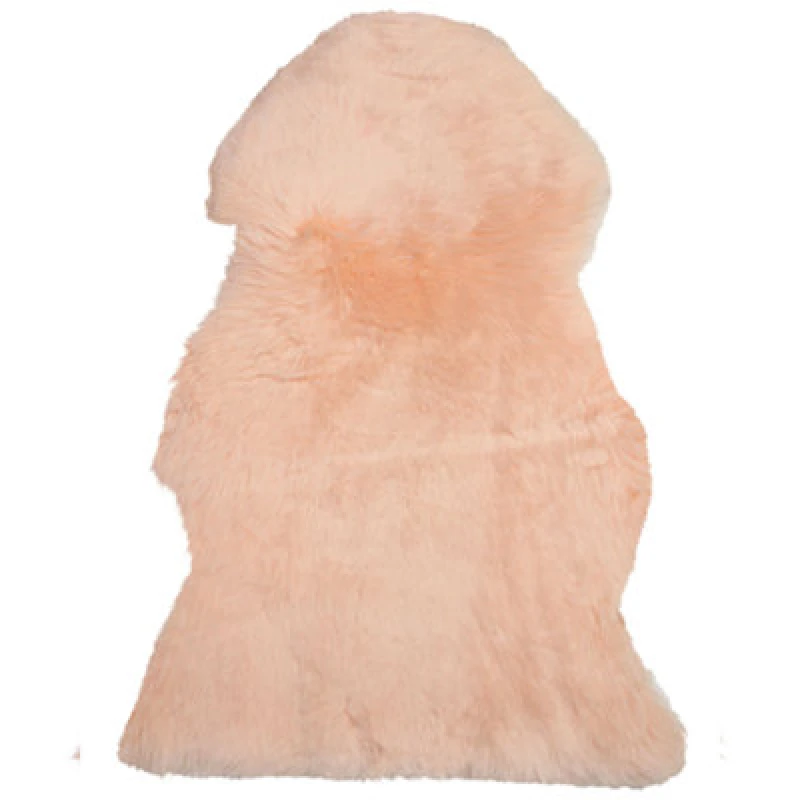 Image of Beliani Sheepskin Rug Uluru Peach Pink 65 X 110 Cm