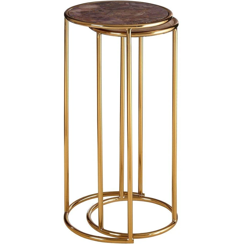Image of Fifty Five South Vita Set Of 2 Nesting Side Tables Gold unisex One Size