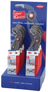 Image of DRAPER Knipex Countertop Display of 10 x 250mm Cobra Waterpump Pliers 54045