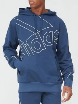 Image of adidas Favs Hoodie - Blue, Navy, Size L, Men