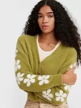 Image of Levis Flower Cosy Cardigan - Green Size XS Women