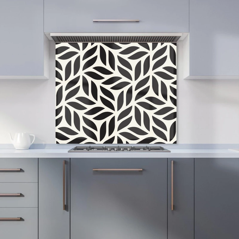 Image of Warren Reed - Designer Modern Stylish Abstract Texture Kitchen Splashback in Black Size: 700mm x 650mm Black Unisex 700mm x 650mm