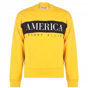 Image of Perry Ellis Panel Sweatshirt - Yellow