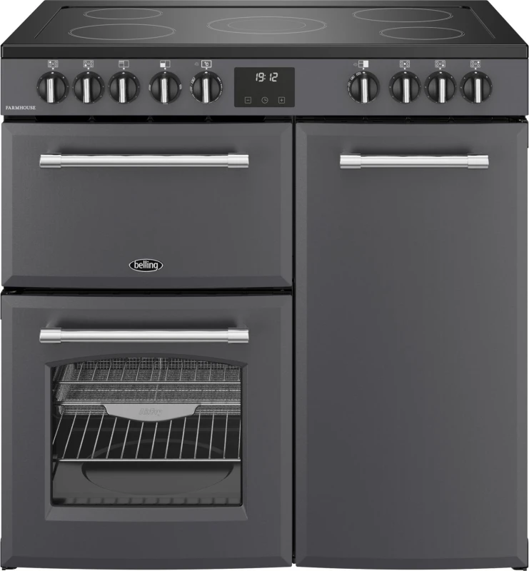 Image of Belling Farmhouse 90E 90cm Electric Range Cooker with Ceramic Hob - Anthracite - A/A Rated