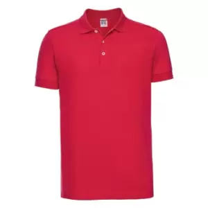 Image of Russell Mens Stretch Short Sleeve Polo Shirt (M) (Classic Red)