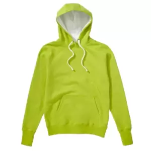 Image of SG Ladies/Womens Contrast Hooded Sweatshirt / Hoodie (XL) (Lime/White)