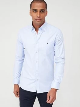 Image of Ted Baker Long Sleeved Oxford Shirt - Blue, Size 2, Men