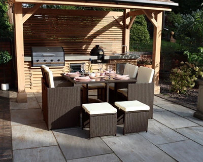 Image of Royalcraft Cannes 8 Seater Cube set Brown