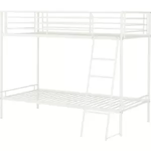 Image of Seconique - Brandon Bunk 90 x 190 uk 3ft Single White Metal Bunk Bed Frame