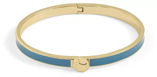 Image of Radley RYJ3266S Gold-Tone Blue Insert Logo Clasp Jewellery